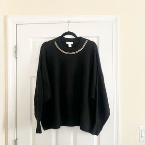 H&M Black Chain Neck Sweater